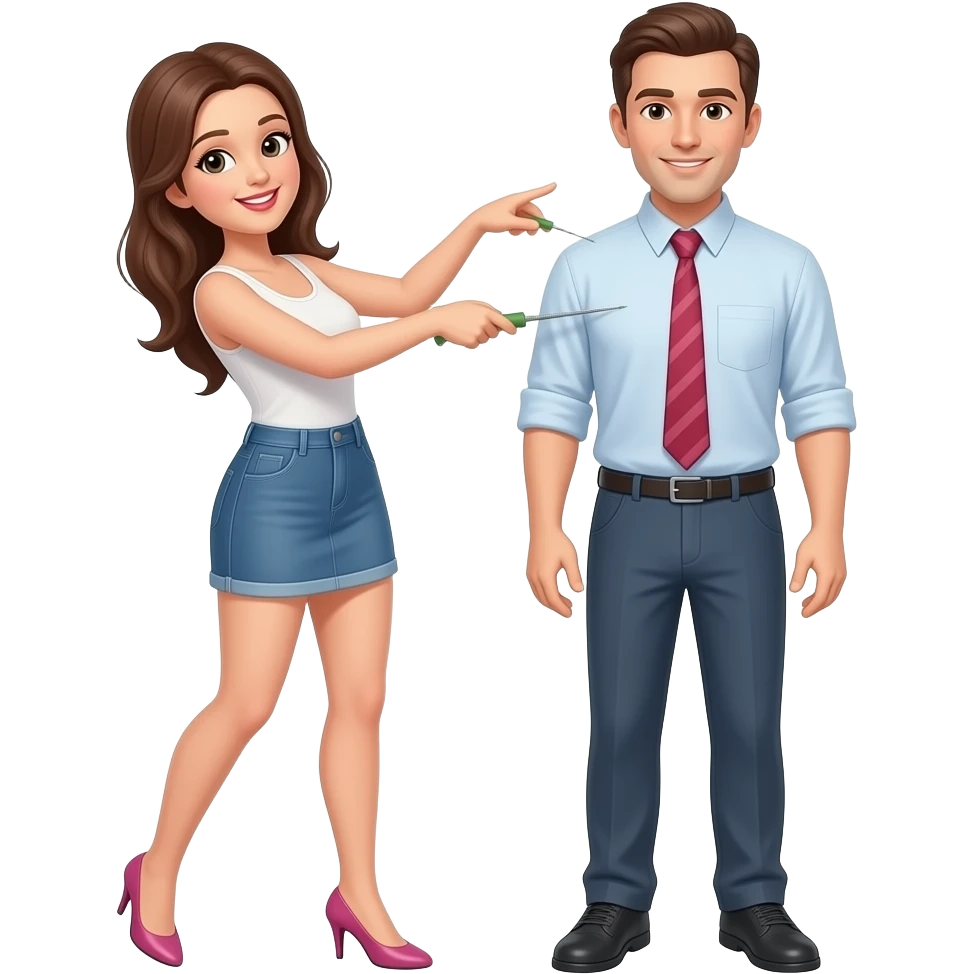 Woman pegging man emoji