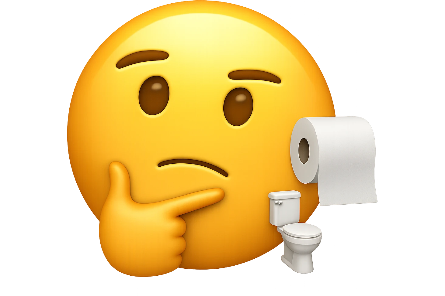 emoji stile iphone che riguarda l'argomento "stipsi/andrò al bagno oggi?", iperrealistico 4k emoji