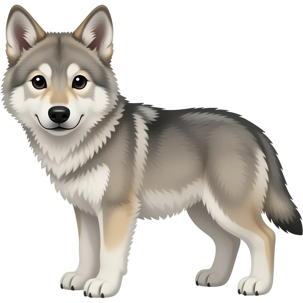 A gray wolf pup emoji