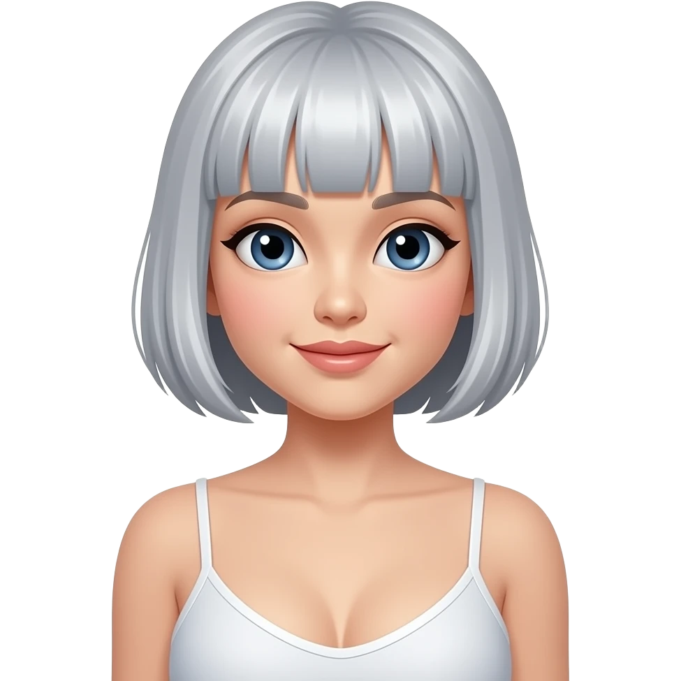 Bigger tits asian with short silver hair emoji
