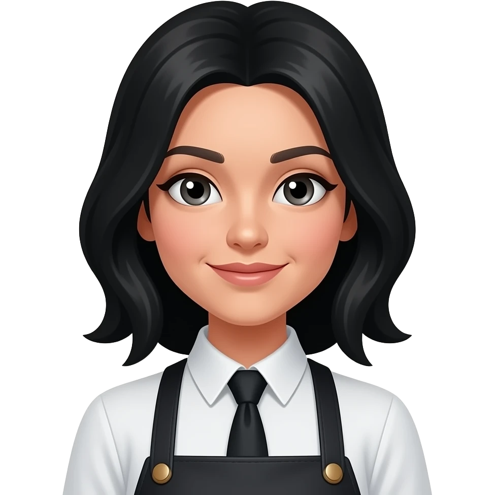 BLACK HAIR, WHITE FEMALE BARTENDER emoji