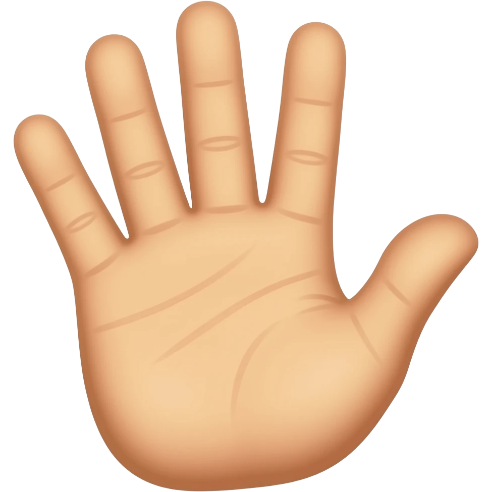 Hi five with missing finger emoji