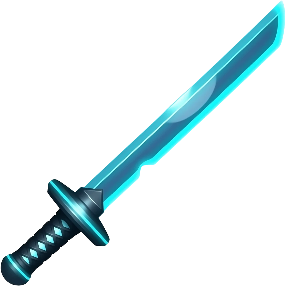 blue cyberpunk samurai sword emoji