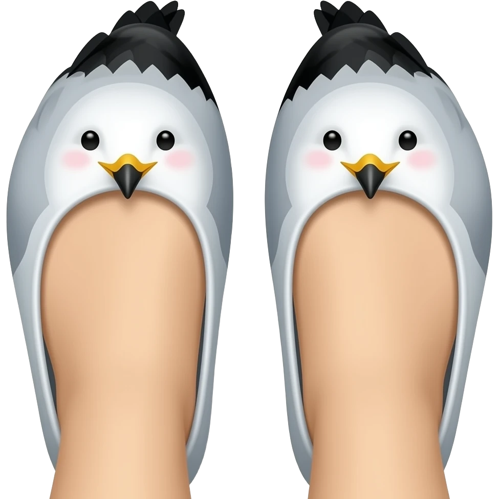 2 seagulls as a persons shoes emoji