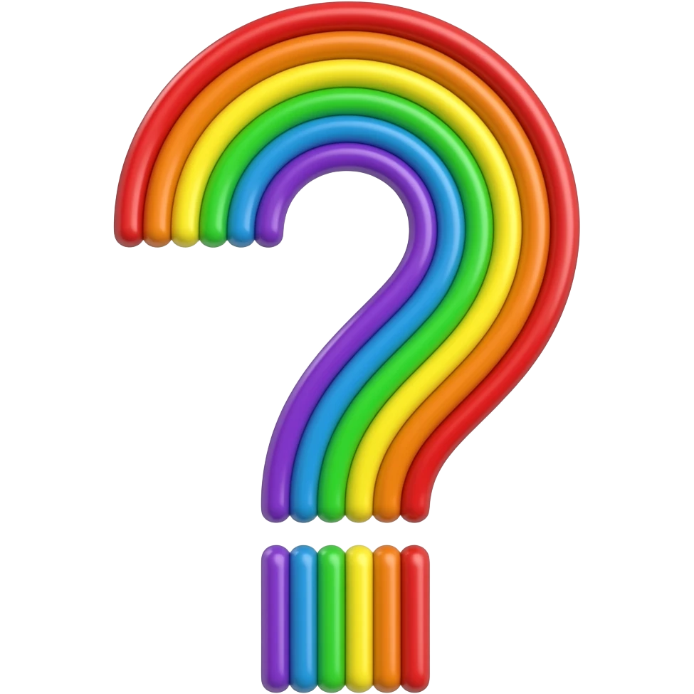 question mark rainbow emoji