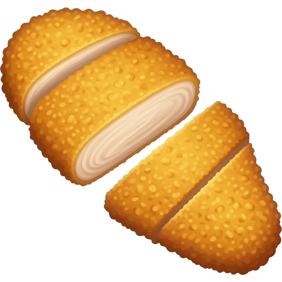 Breaded fried turkey breast in rectangle shapes emoji