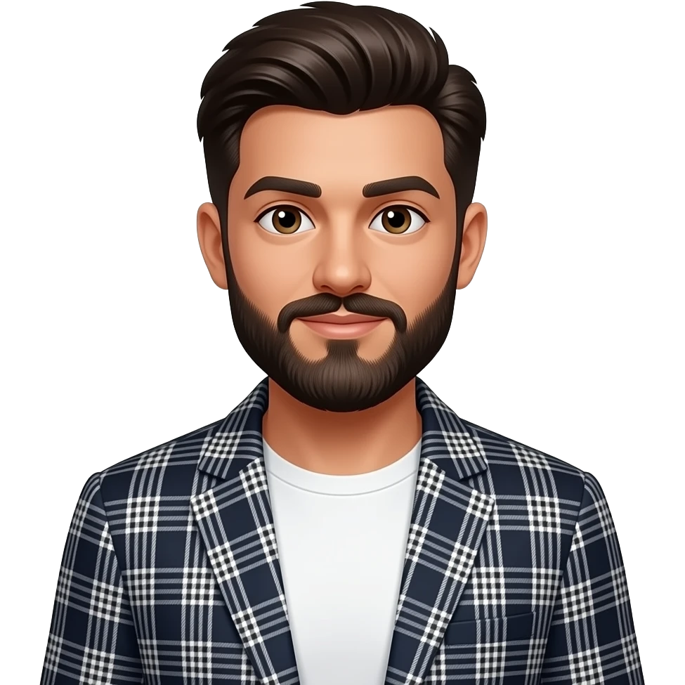 Full Beard boy stylish emoji