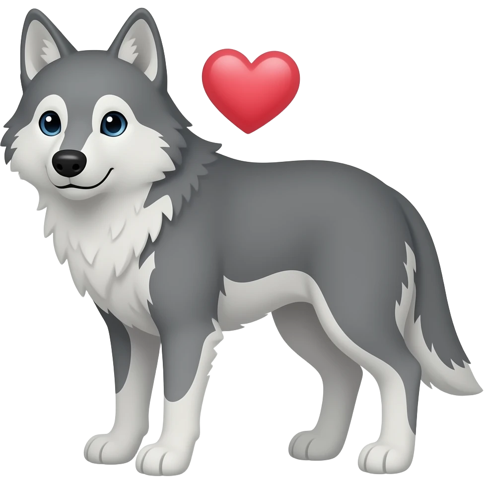 wolf love emoji