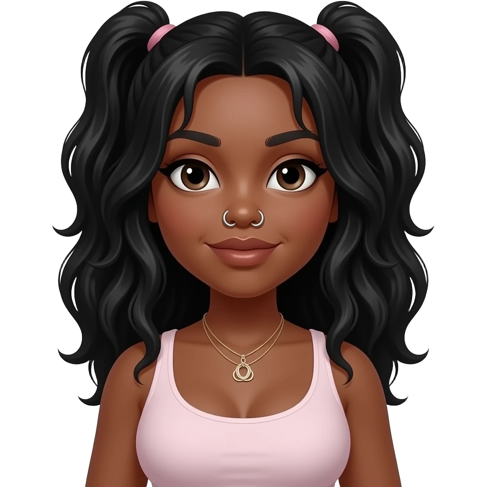 Can you make the boobs much bigger on a black girl with double nose rings emoji