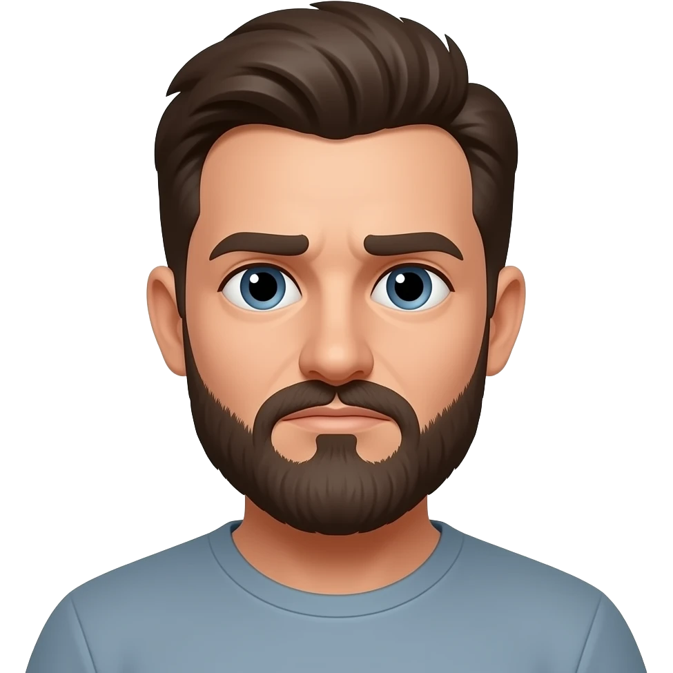 a guy with no beard make it sad emoji