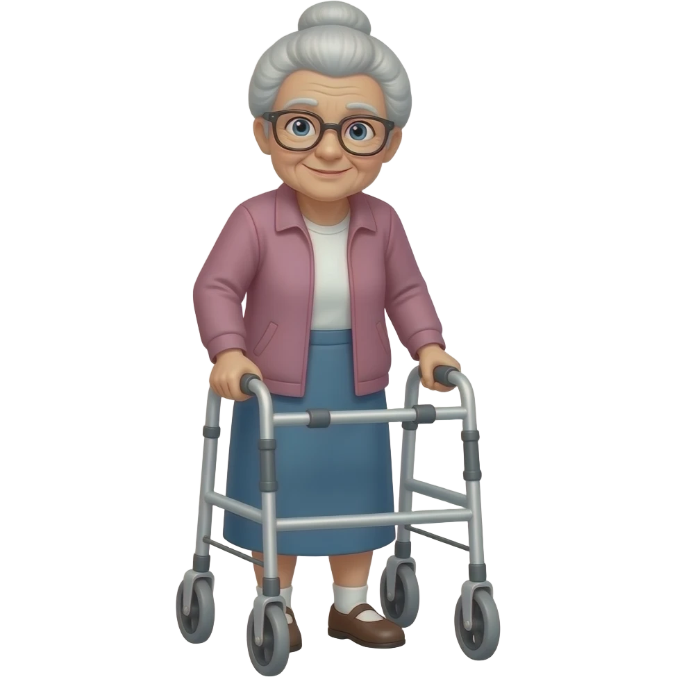 Old lady walker emoji