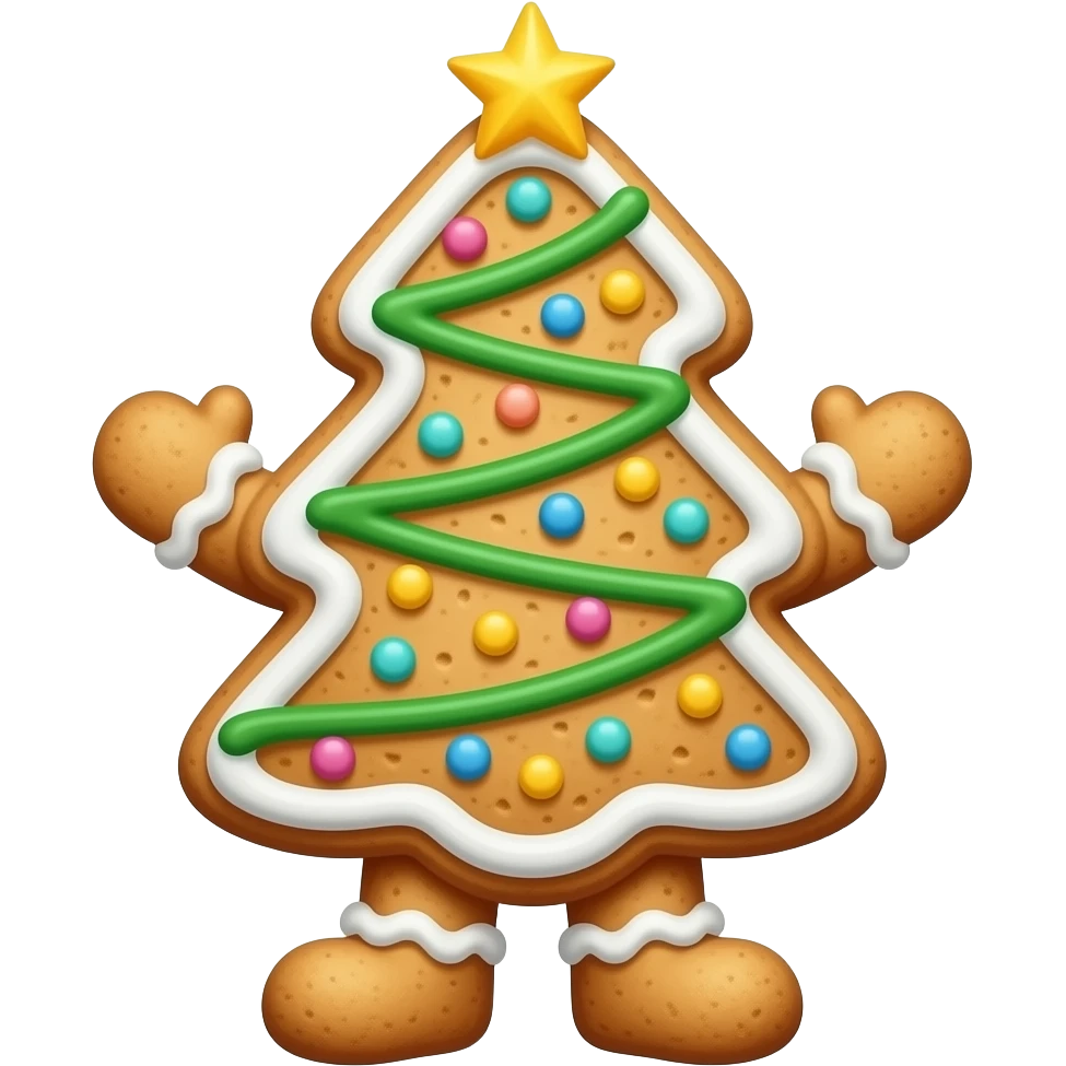 Christmas cookie with arms and legs emoji
