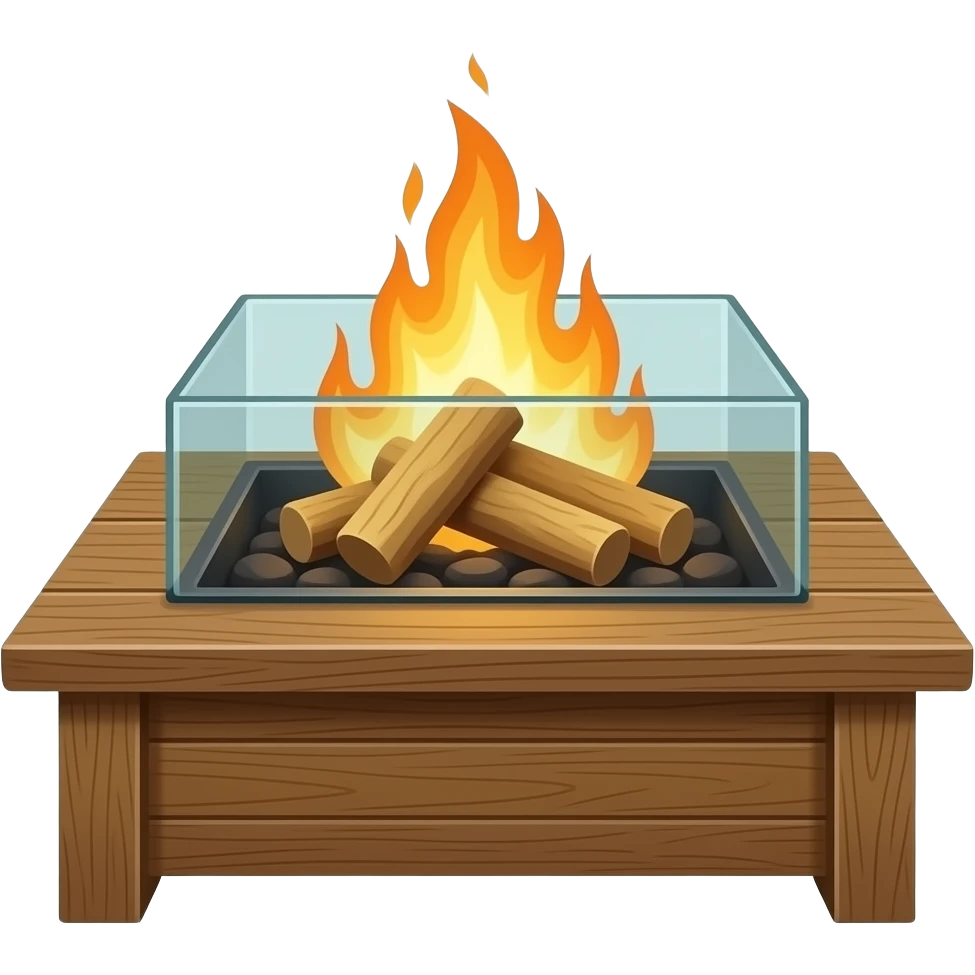 Tabletop glass fire pit rectangle emoji
