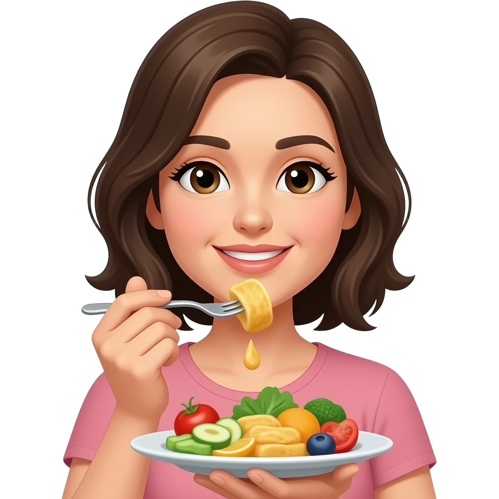 woman eating emoji