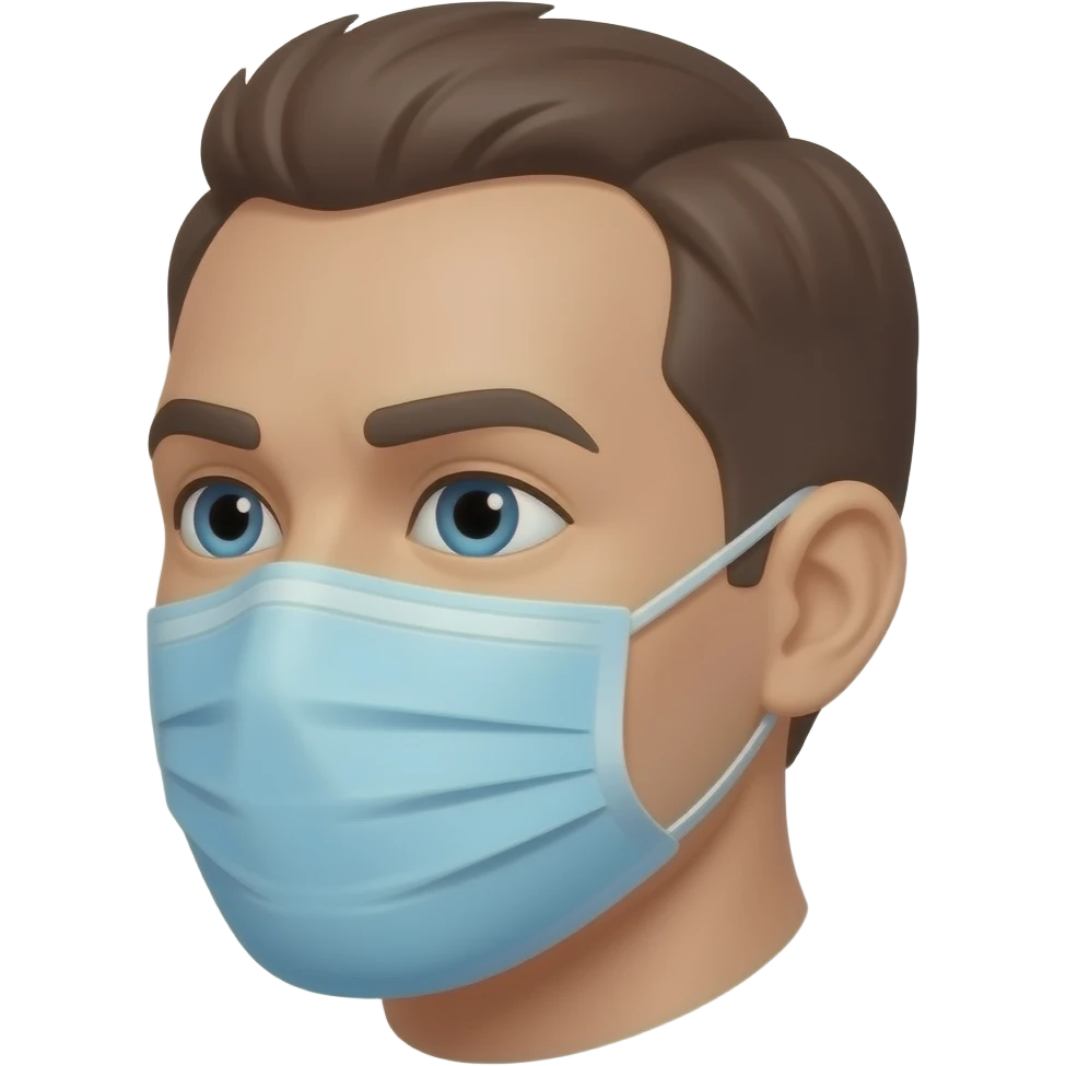 masque visage, la vue est en 3 quart emoji