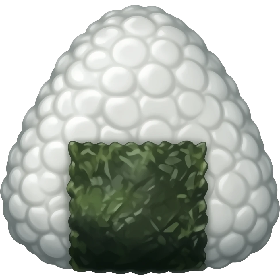 Onigiri small stature and texture of nori emoji
