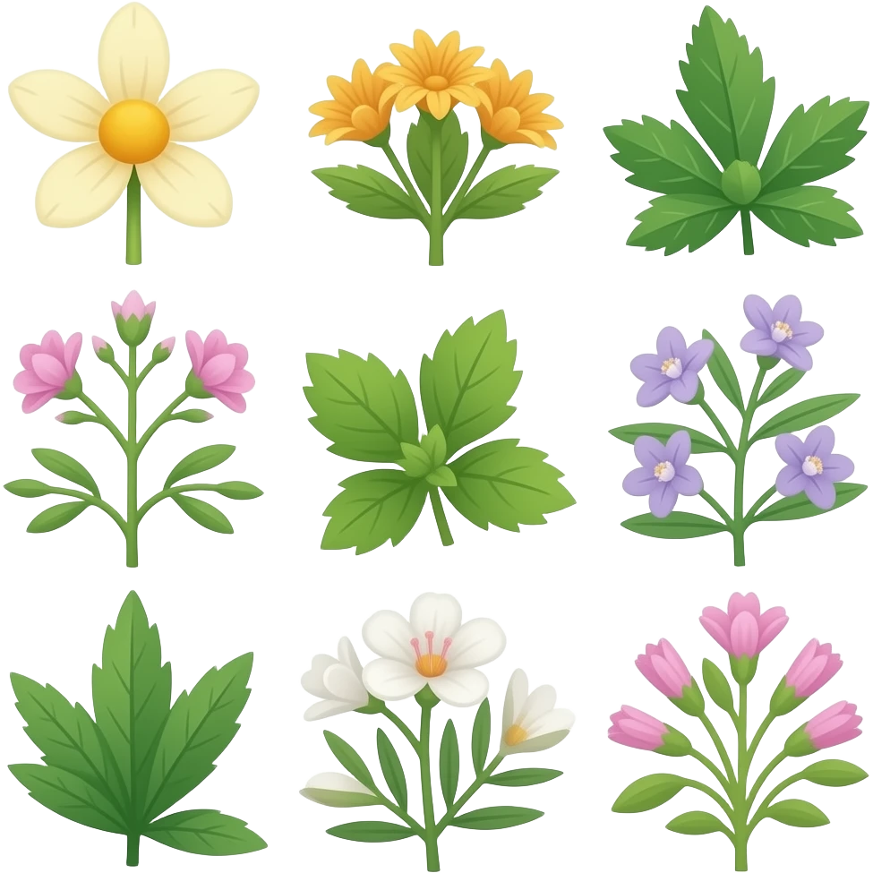 herbs and flowers emoji