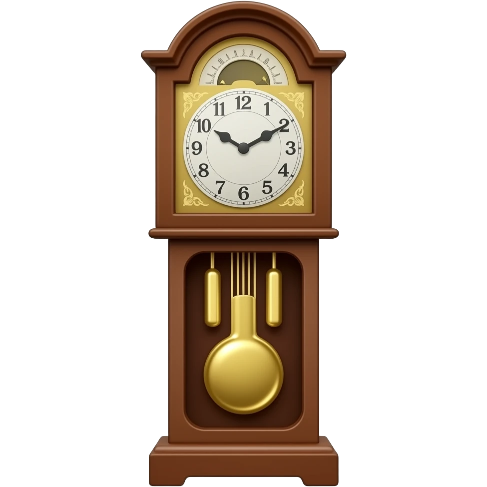 Grandfather clock with pendulum emoji | AI Emoji Generator