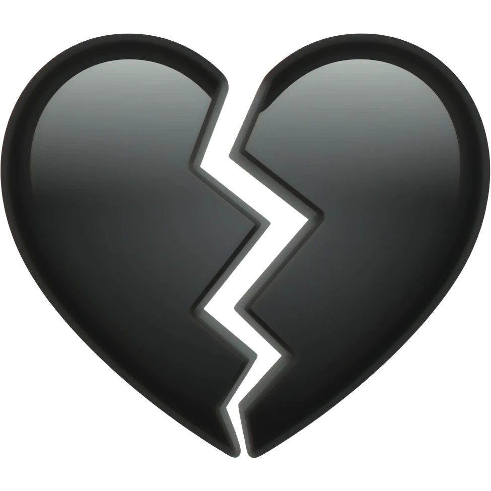 Corazón negro roto emoji