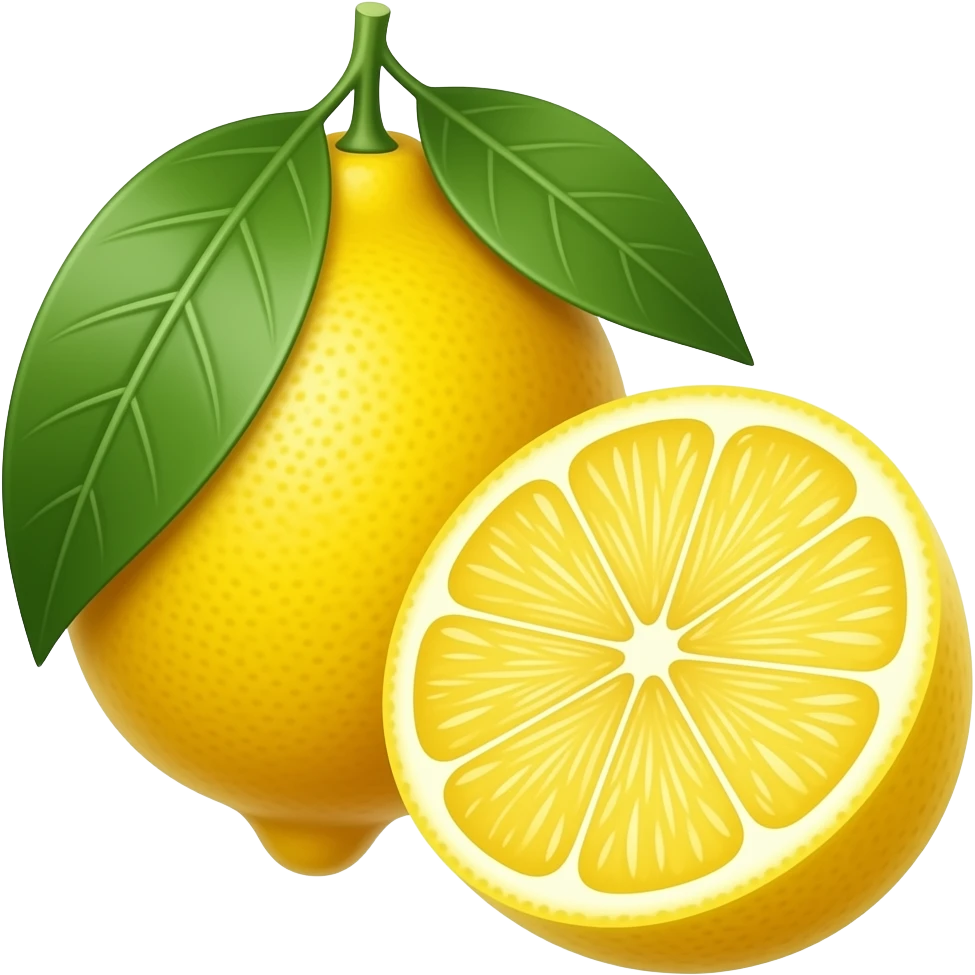 whole and sliced Lemon emoji