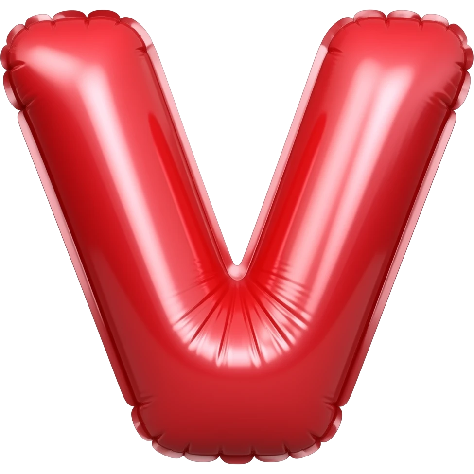 inflatable red liter "v" emoji