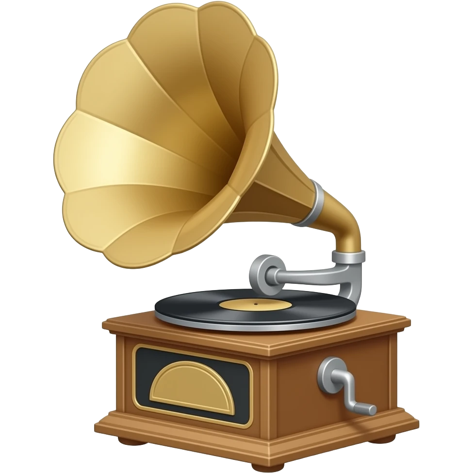vintage gramophone biege emoji