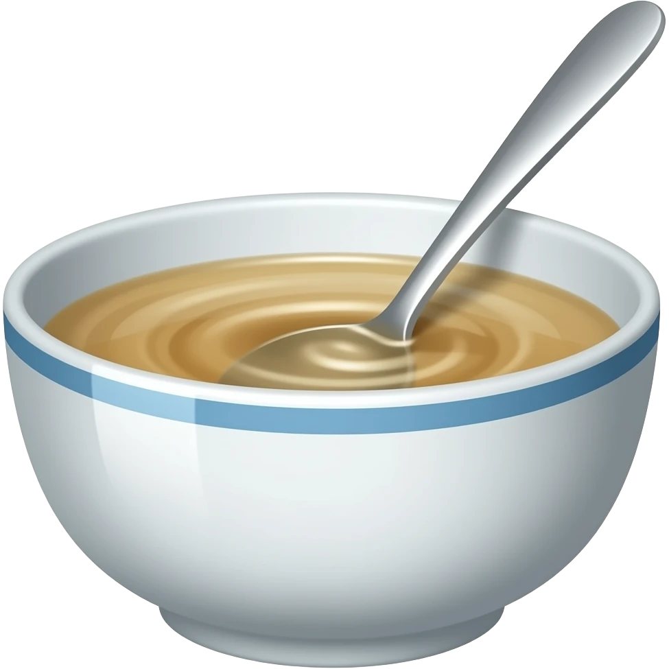 The bowl has a spoon inside. emoji