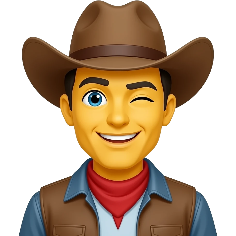 flirty cowboy emoji yellow emoji