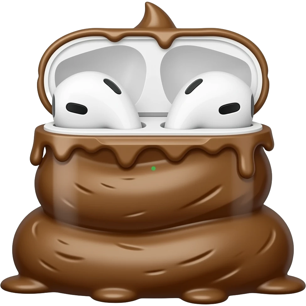 airpods made out of poop emoji