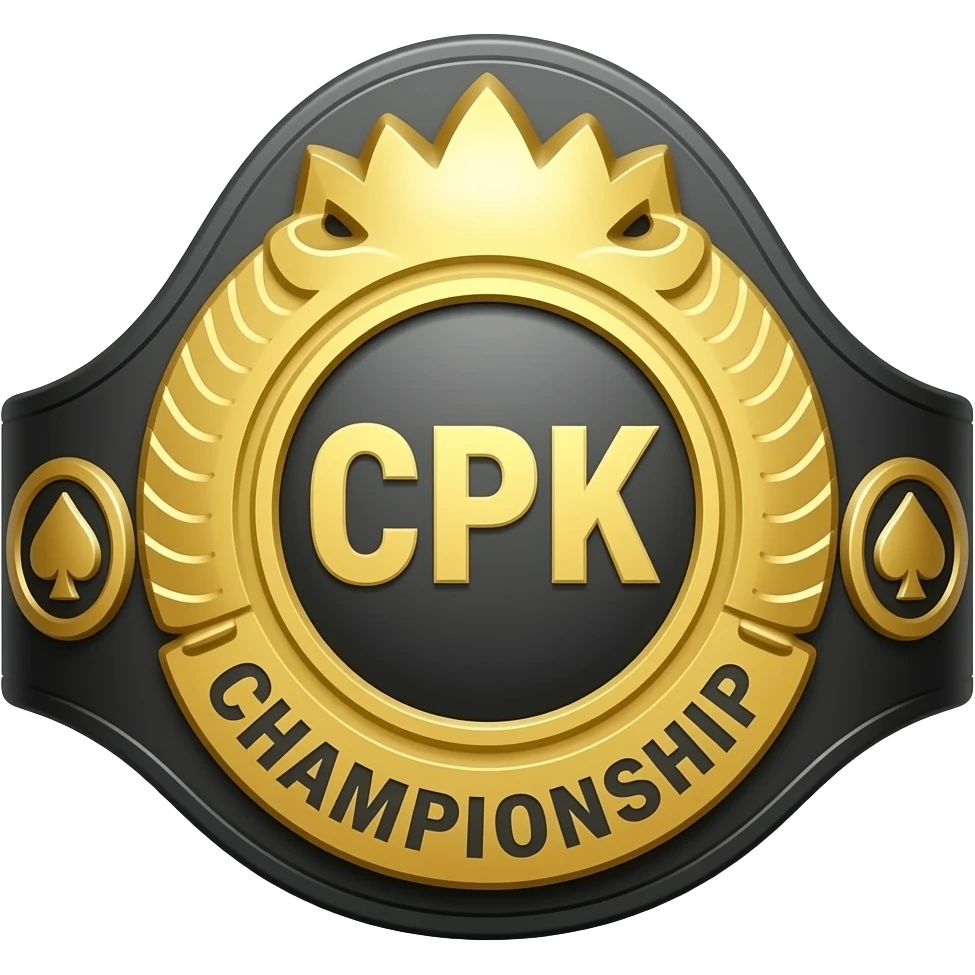 Сгенерируй покерный чемпионский пояс с надписью CPK emoji
