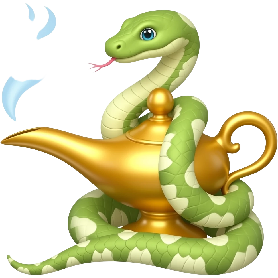Lâmpada do gênio com uma cobra em volta emoji