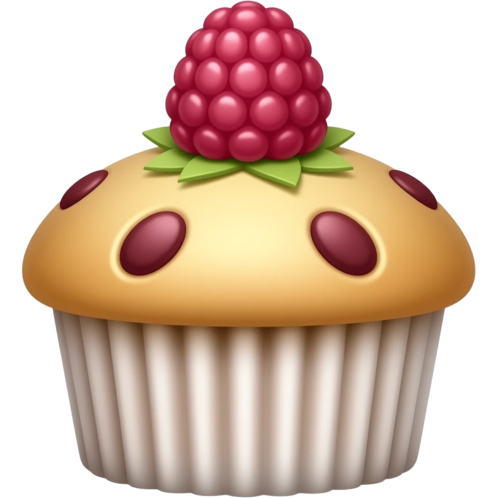 Raspberry muffin emoji