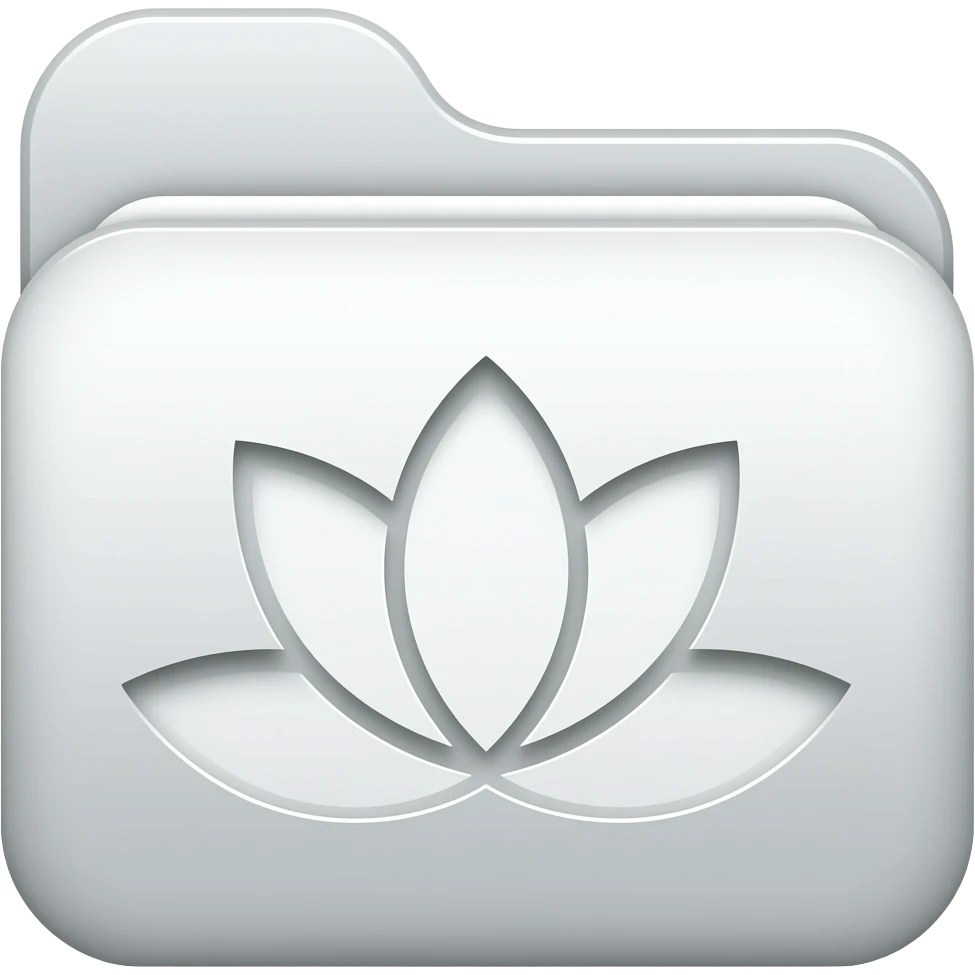 white clean files icon with seven leaves lotus flower logo in middle emoji