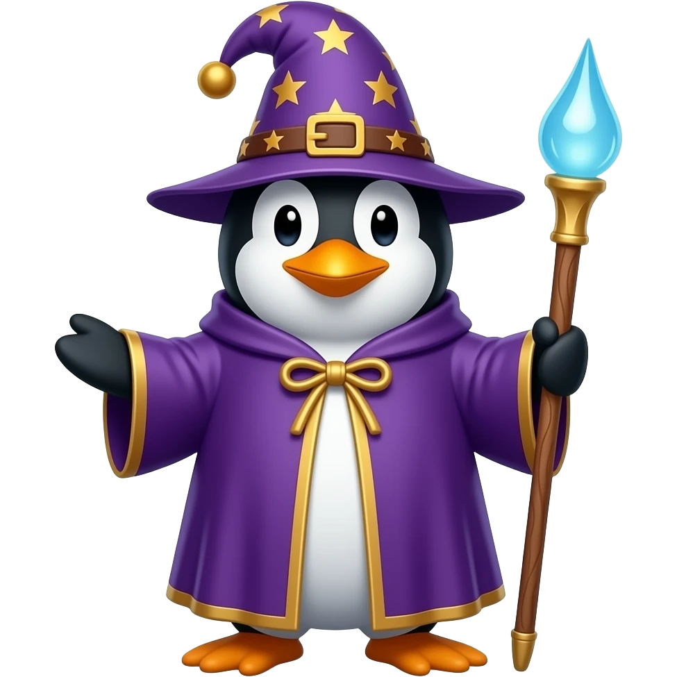 Penguin Wizard emoji