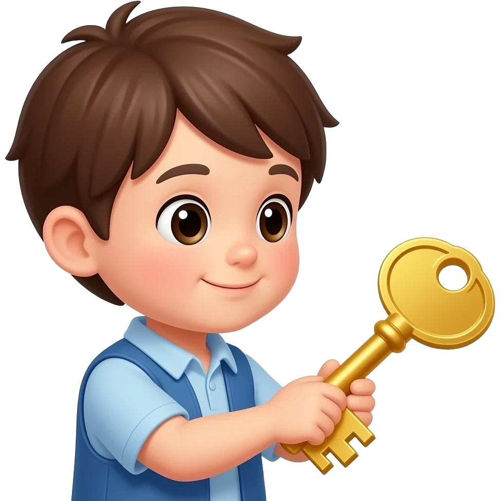 황금열쇠를 받는 아이 emoji