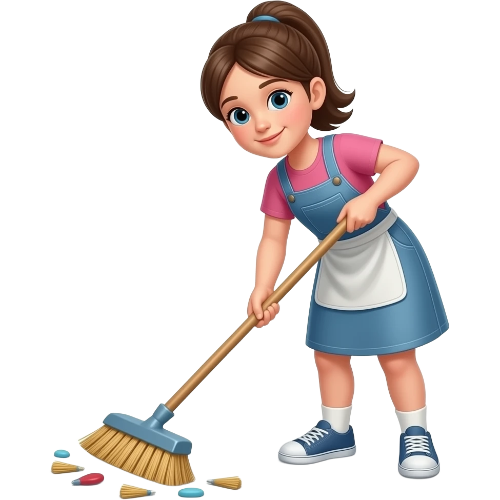 Une fille qui balaie le sol emoji