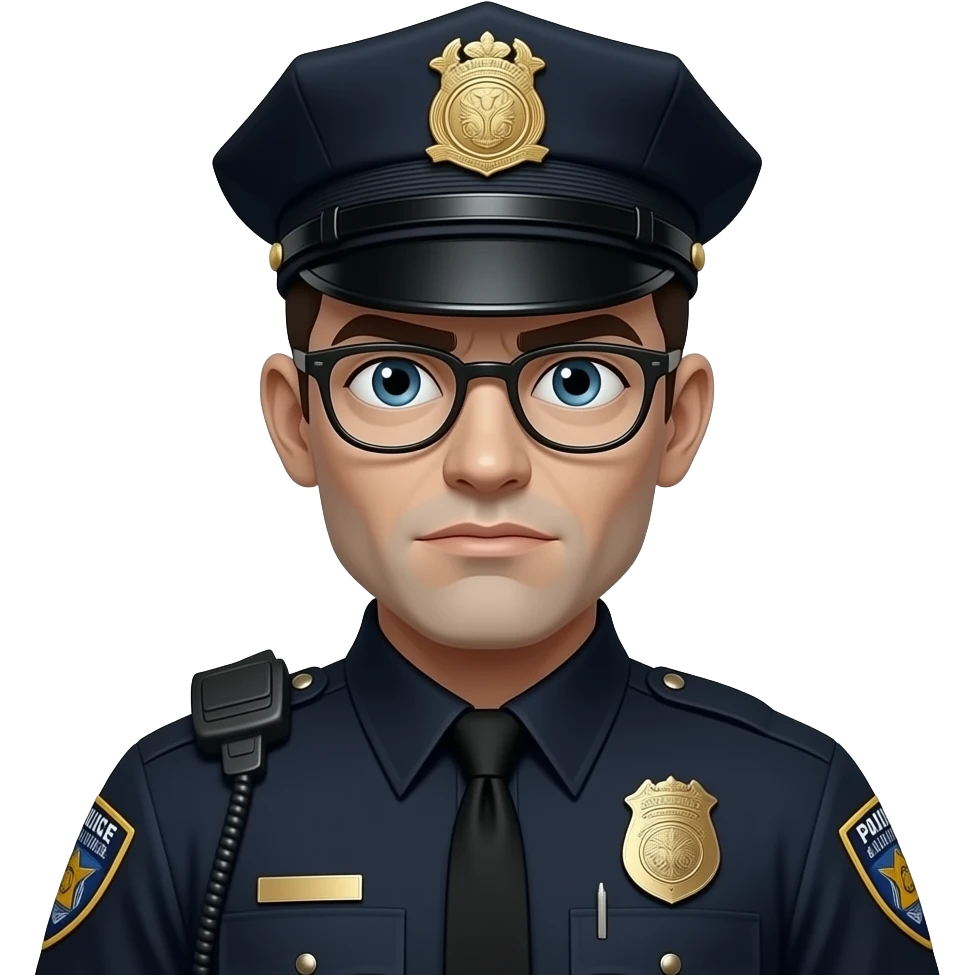 zombie Police With glasses wearing black uniform emoji