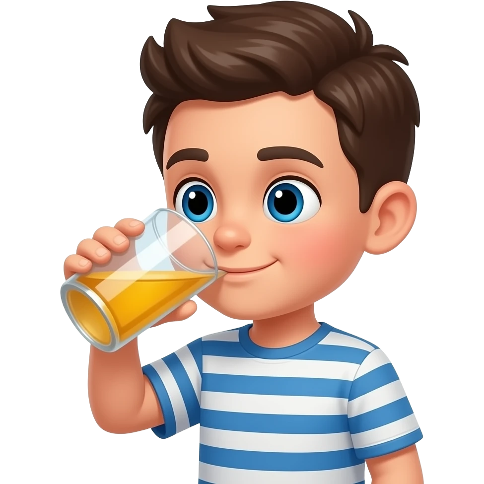 Boy drinking Lee emoji