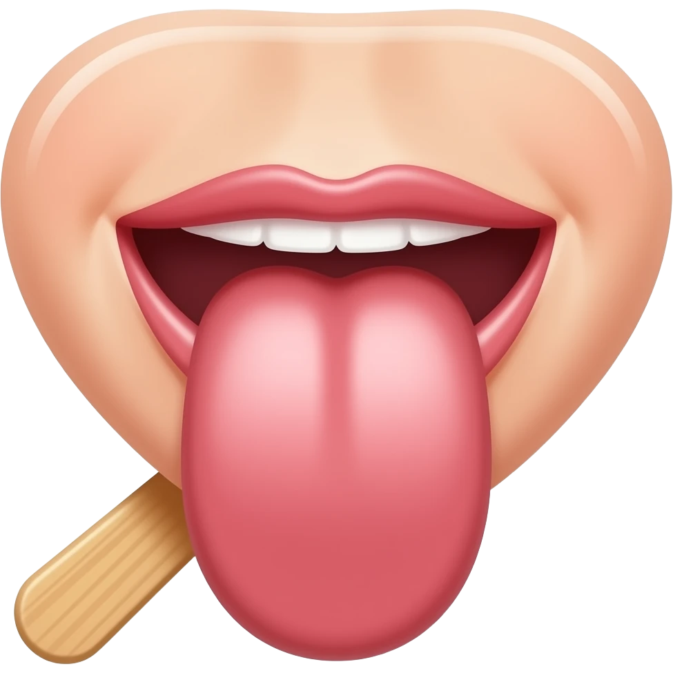 Lengua lamiendo una paleta de helados emoji