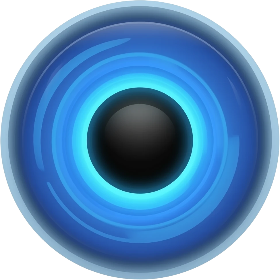 physically accurate black hole with blue lights emoji
