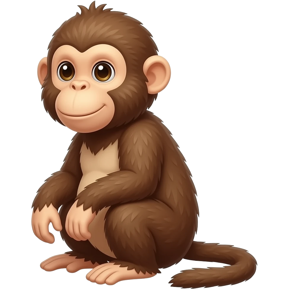 Monkey sits sideways emoji