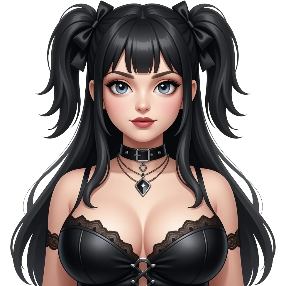 Massive  breasted goth girl emoji