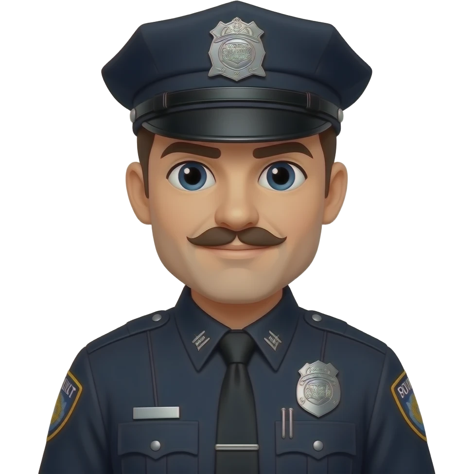 black uniform Police With Mustaches emoji