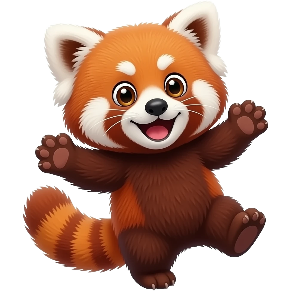 A red panda with ADHD being cutely excited emoji