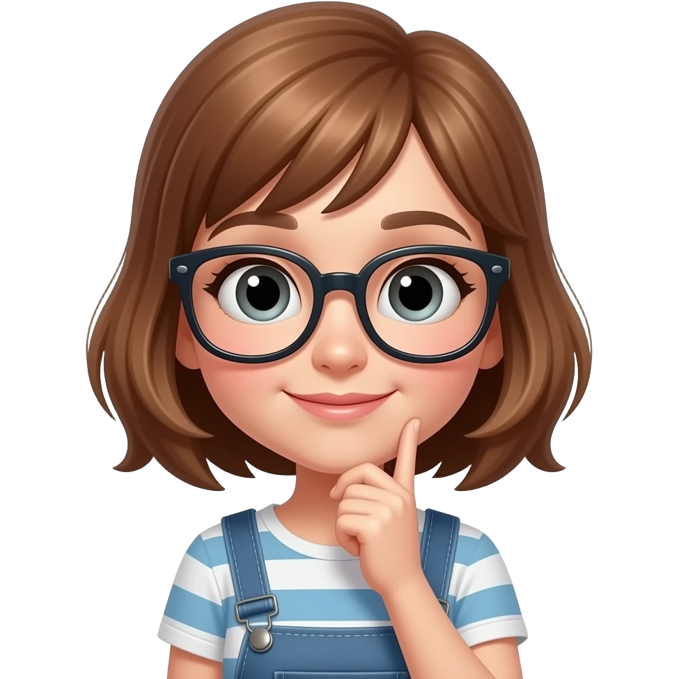 A girl thinking emoji