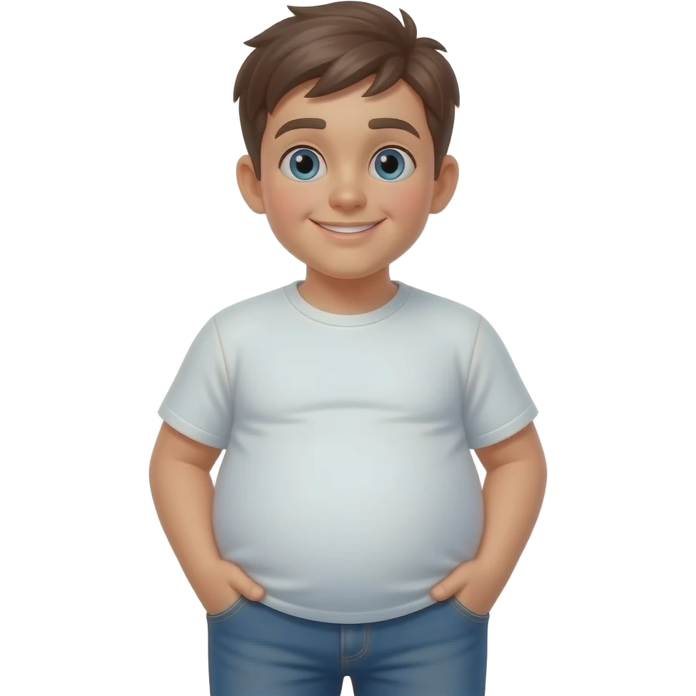 Chłopak ma 16 lat z dużym brzuchem emoji