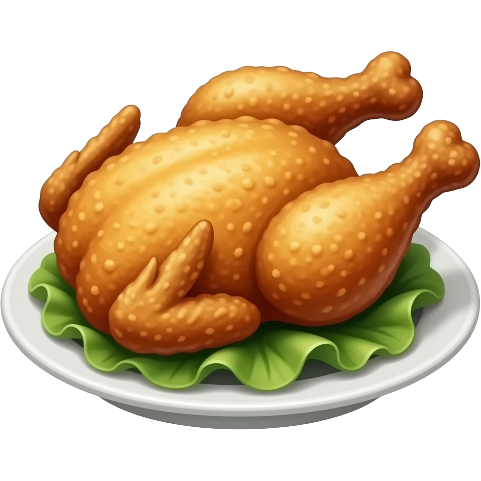 korean style fried chicken on dish emoji