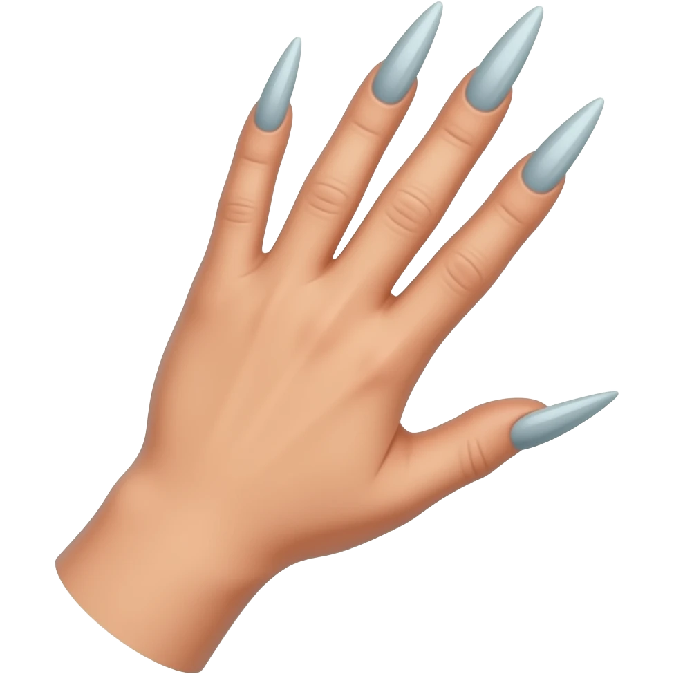 extremely long nails with hand emoji