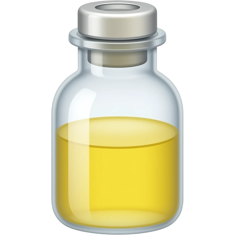 Urine in container and rubber stop emoji