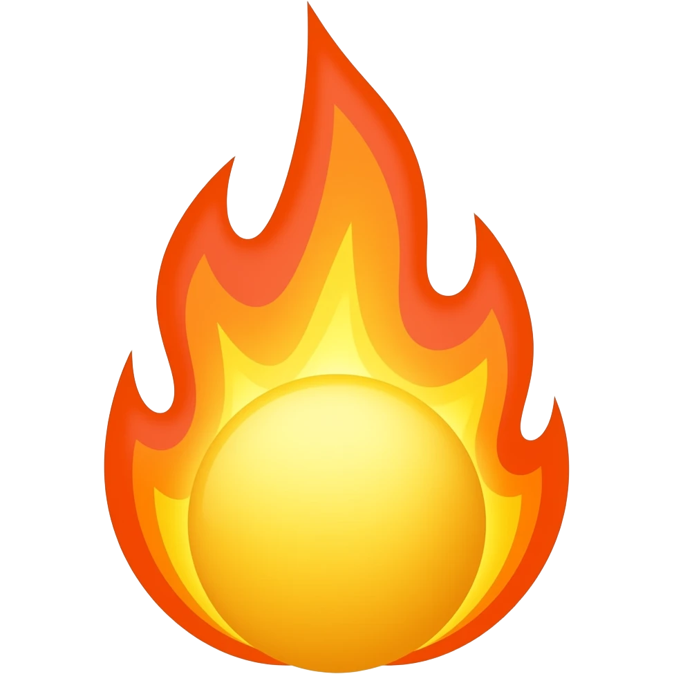 je veux des emoji soleil qui brule en feu emoji